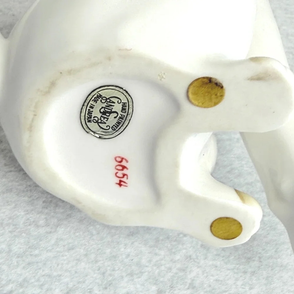 Andrea by Sadek White Porcelain Cat Figurine Hand Painted Japan 10in VTG‎ 6654